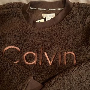 Women's Calvin Klein Sherpa sweatshirt small NWT